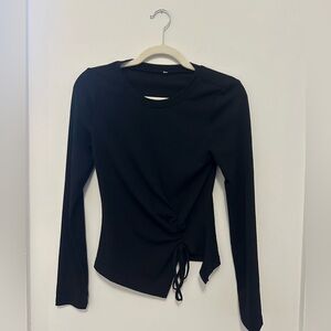 Elegant Black Long Sleeve Women's Top